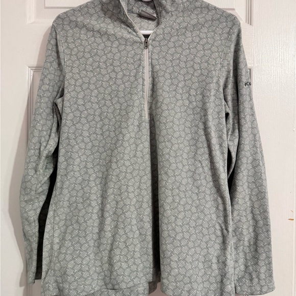Columbia Gray Patterned Quarter-Zip Pullover - Picture 1 of 3
